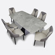 Dining - 1.8M Sintered Stone Set + 6 Chairs - T04+DC256